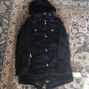 NWT Michael Kors Black Rain Jacket Size XS